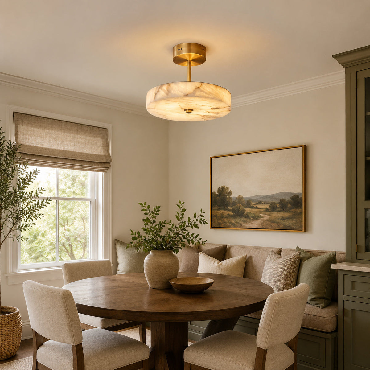 Nivisena Alabaster Semi-Flush Mount