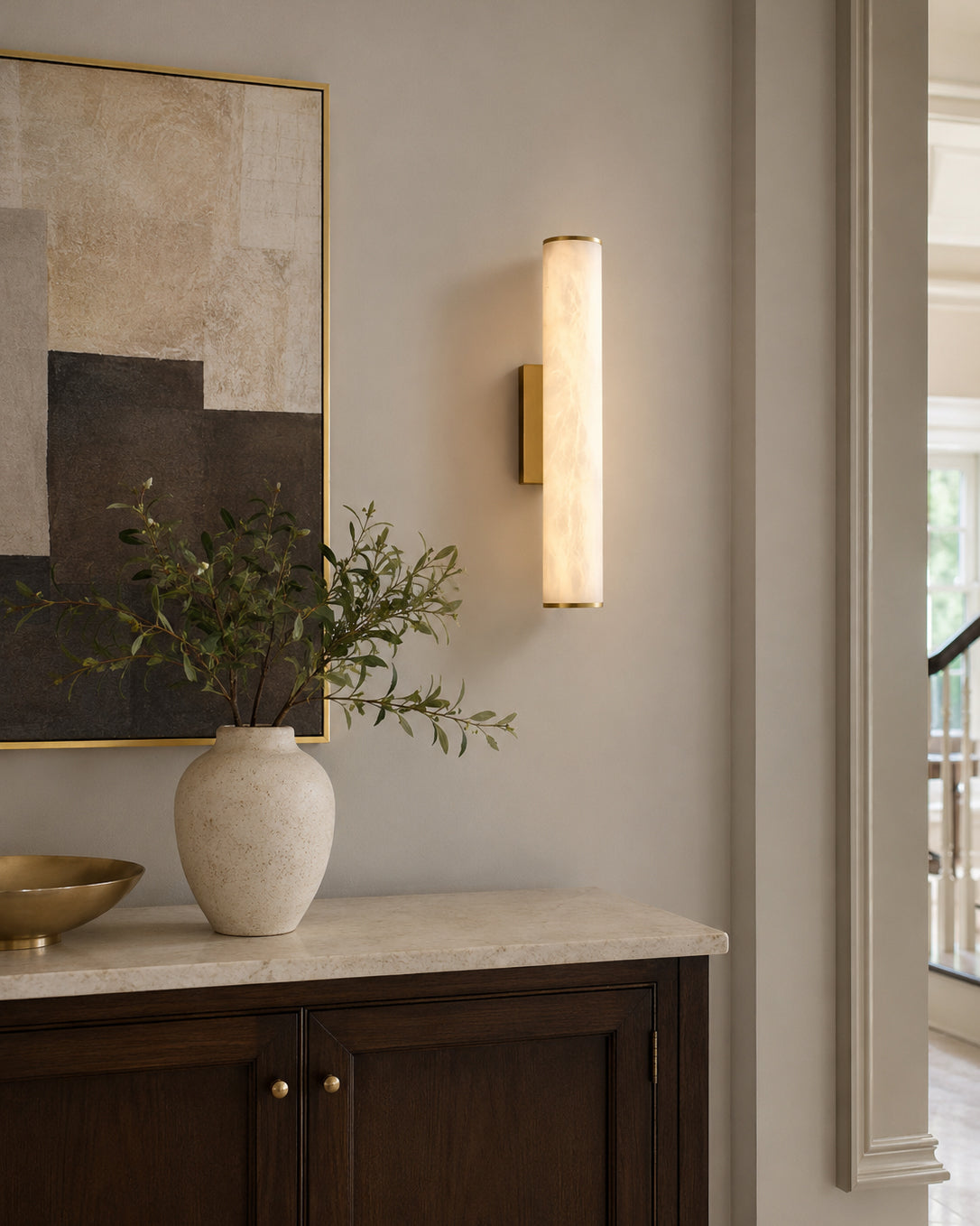 Nivalise Garonne Alabaster Wall Sconce