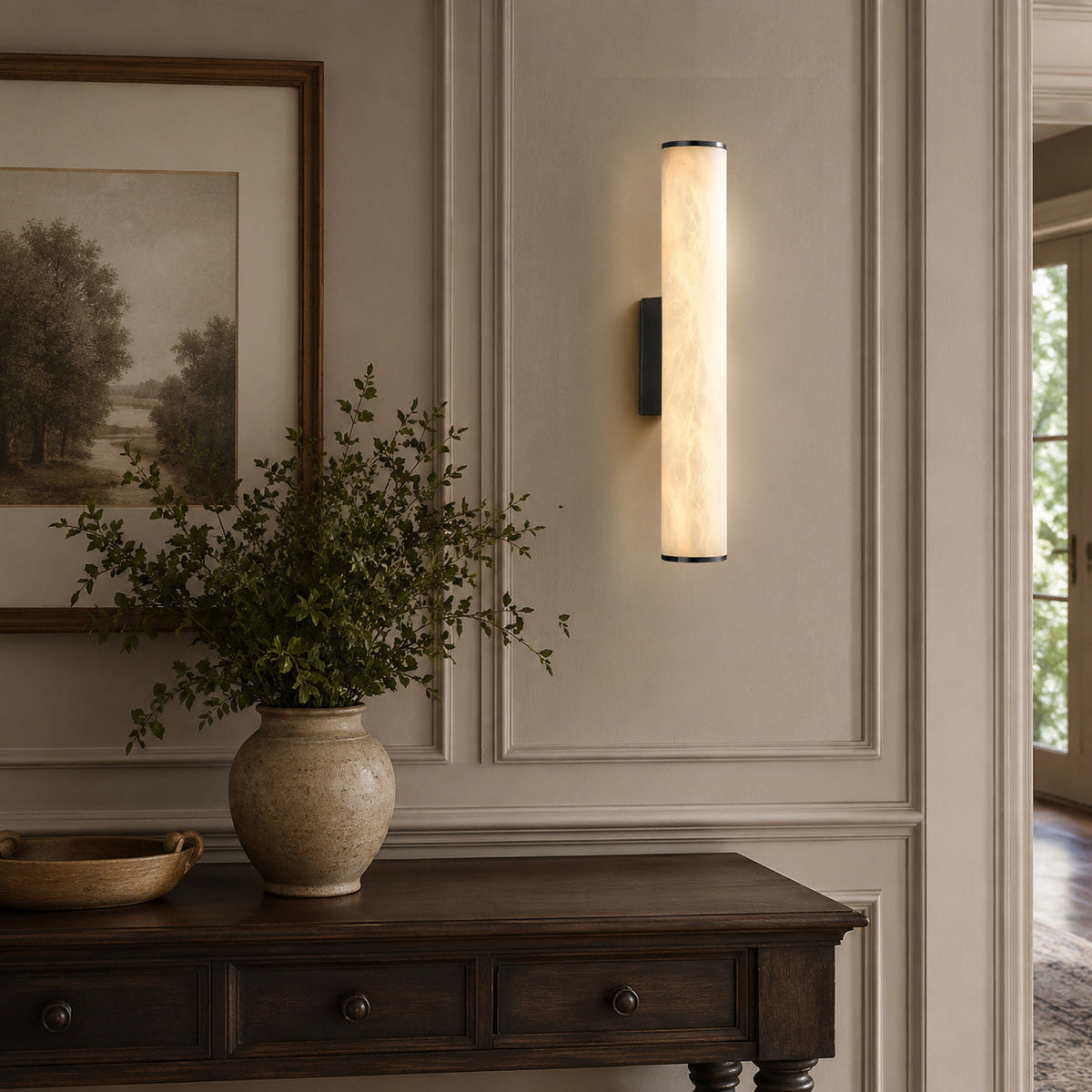 Nivalise Garonne Alabaster Wall Sconce