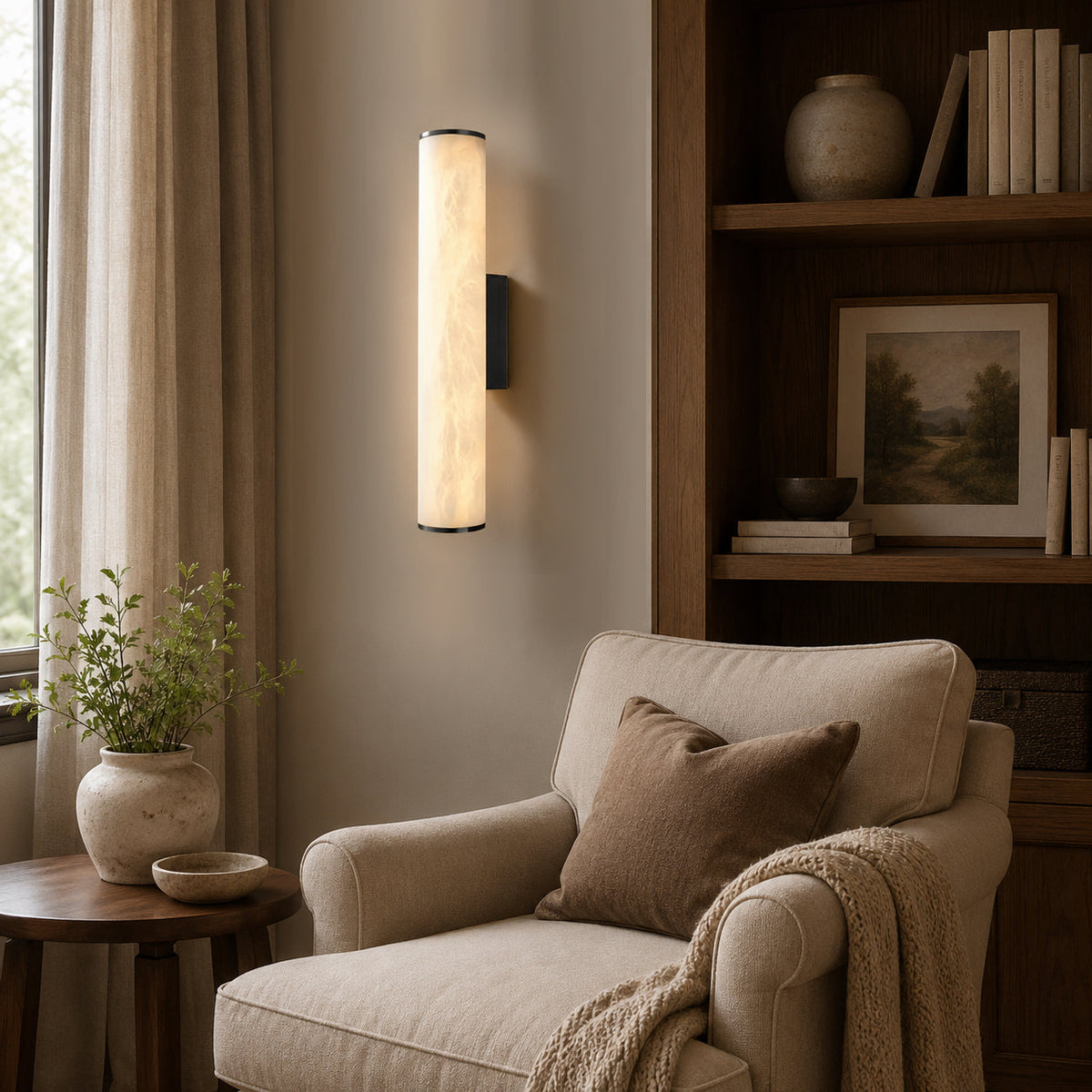 Nivalise Garonne Alabaster Wall Sconce