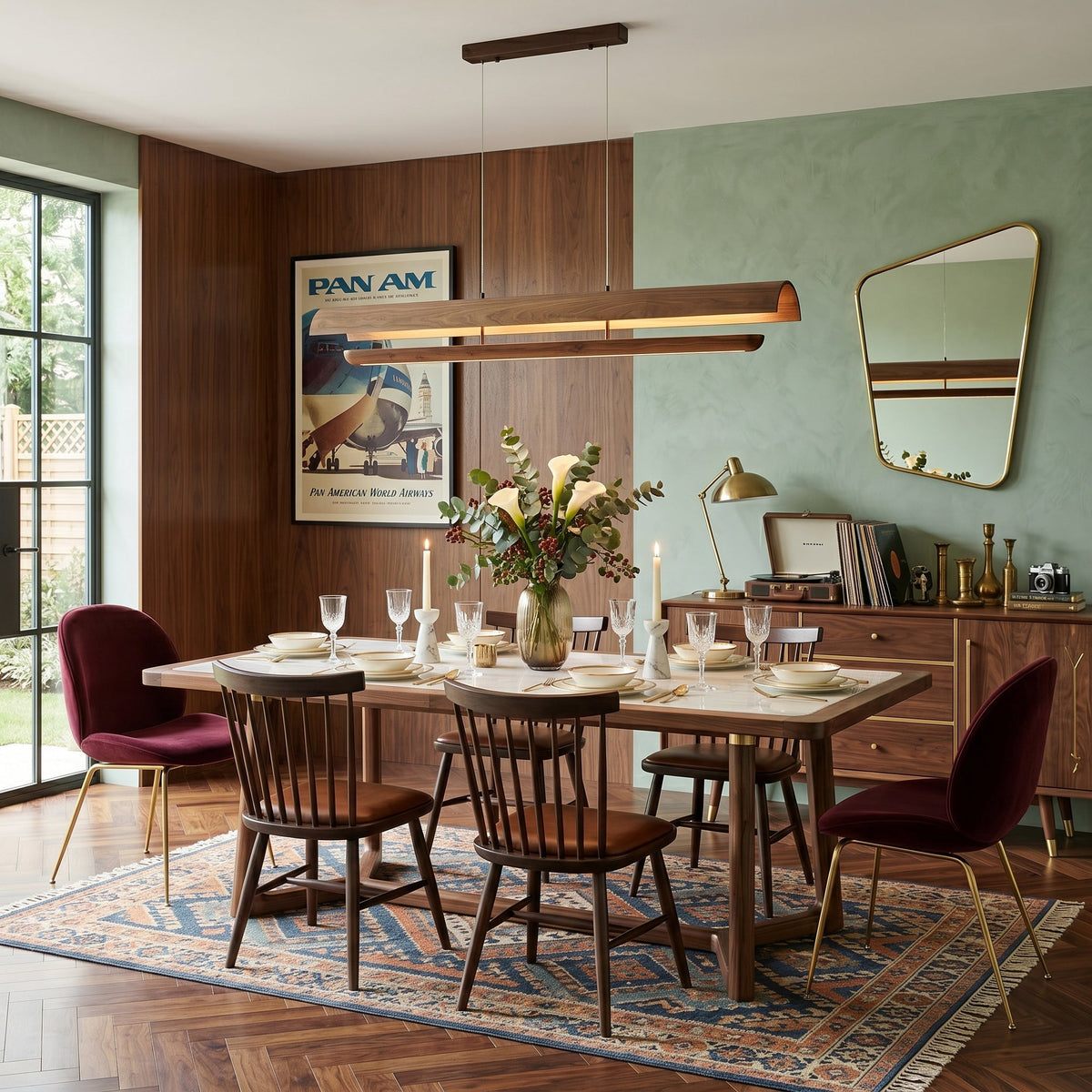 Rinireon wood Linear Chandelier