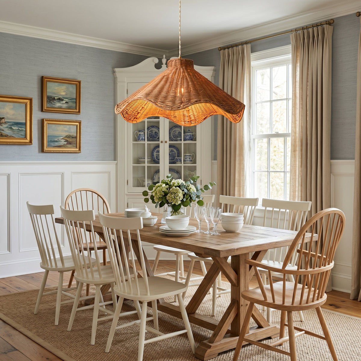 Wavelle Sculptural Rattan Pendant Light