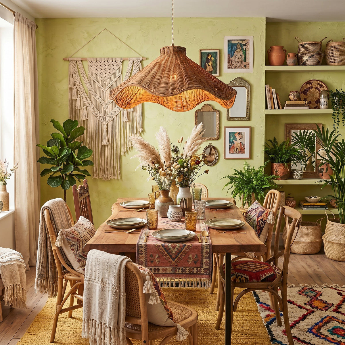 Wavelle Sculptural Rattan Pendant Light