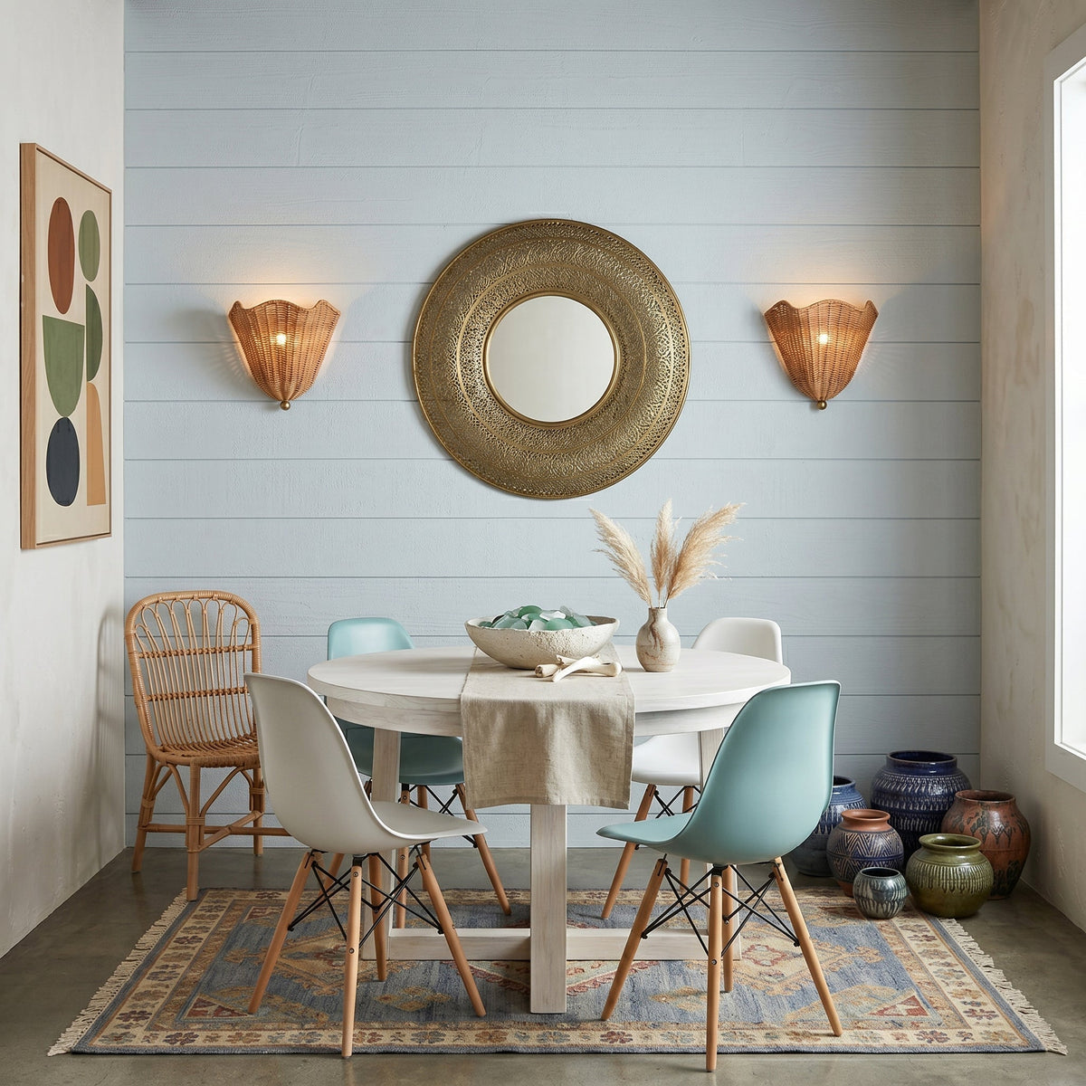 Lunero Rattan Wall Sconce
