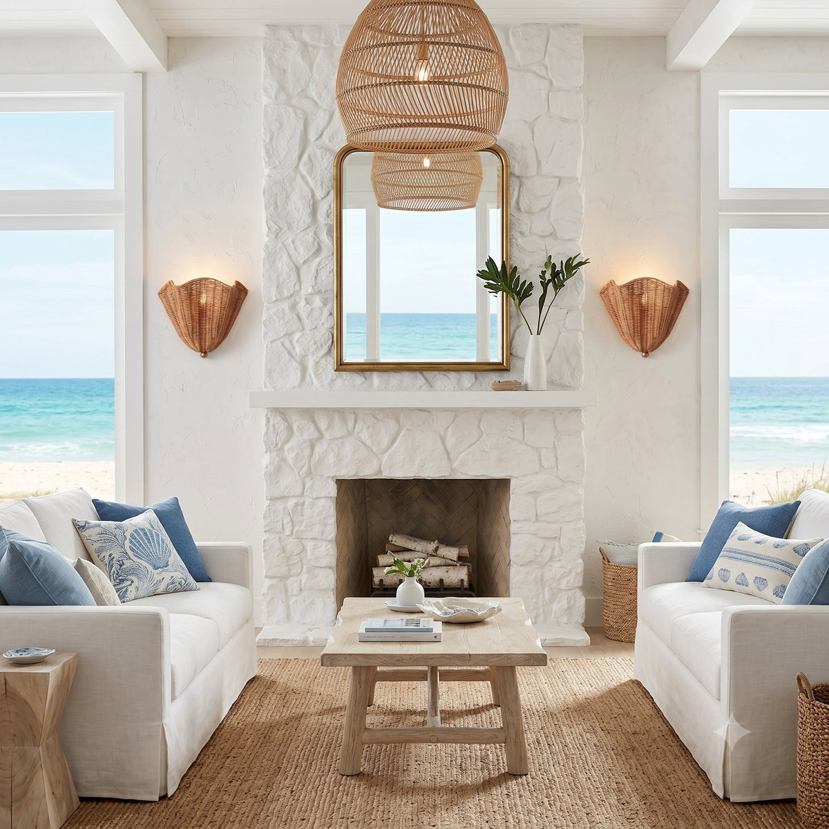Lunero Rattan Wall Sconce