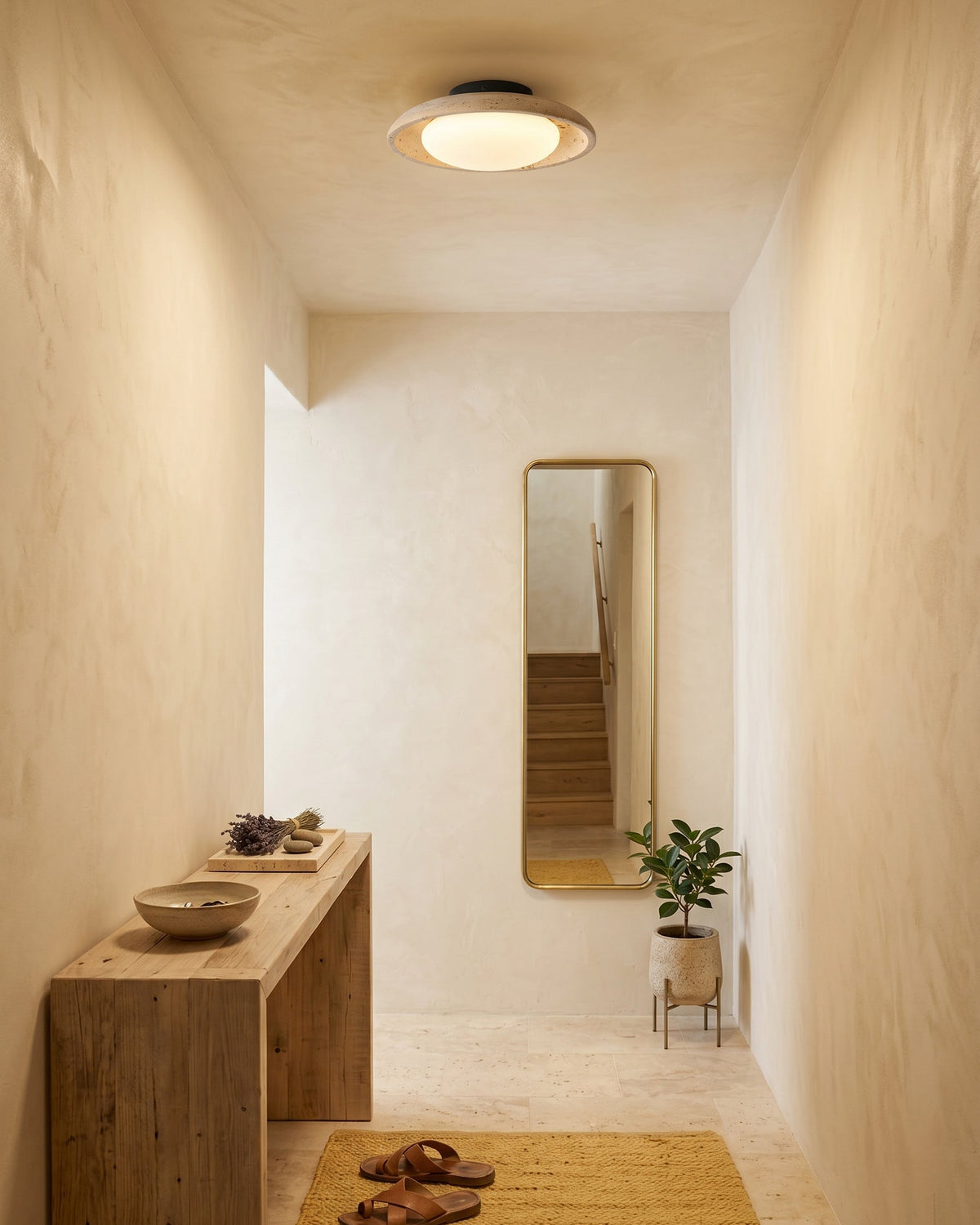 Sableth Travertine Ceiling Mount
