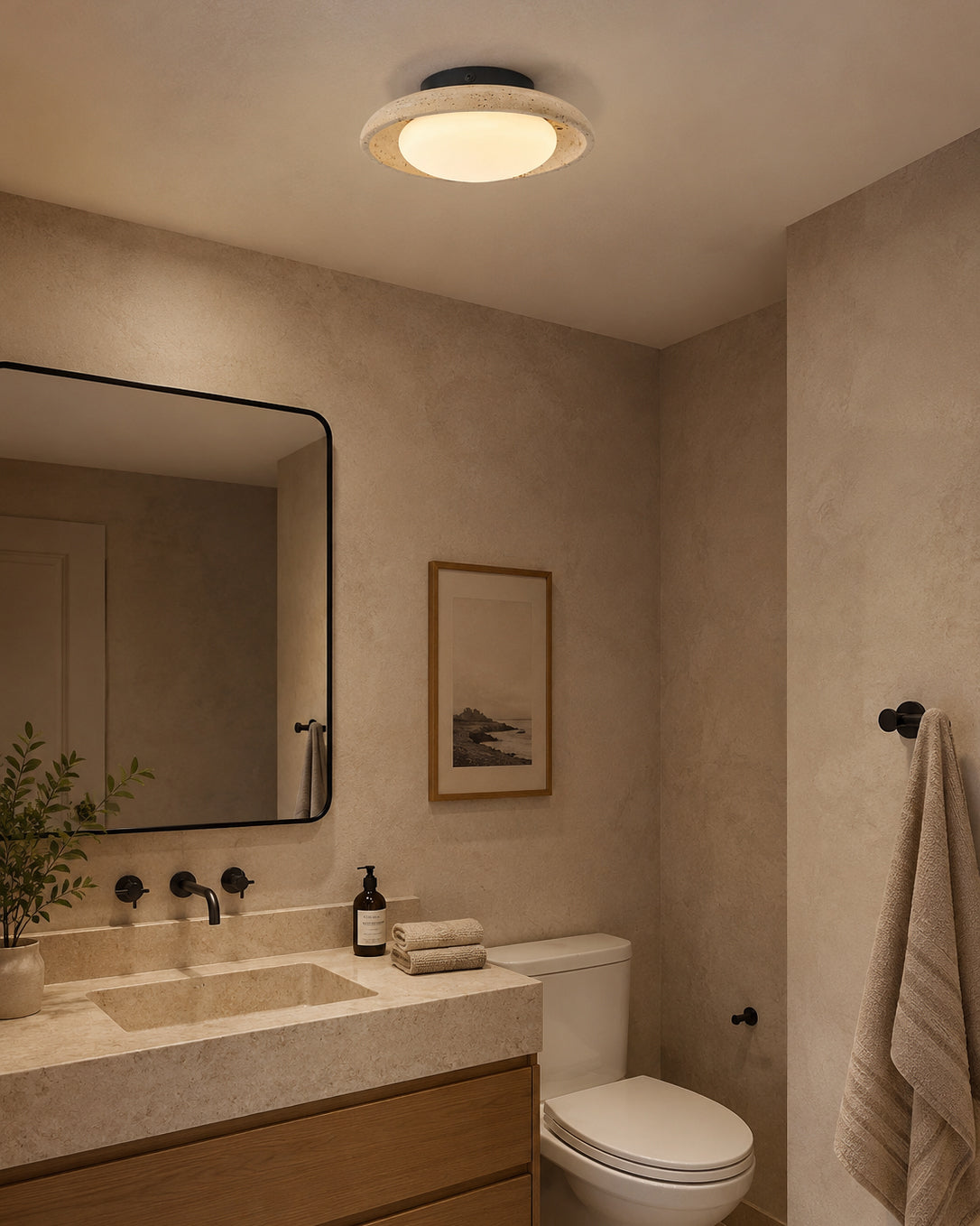Sableth Travertine Ceiling Mount