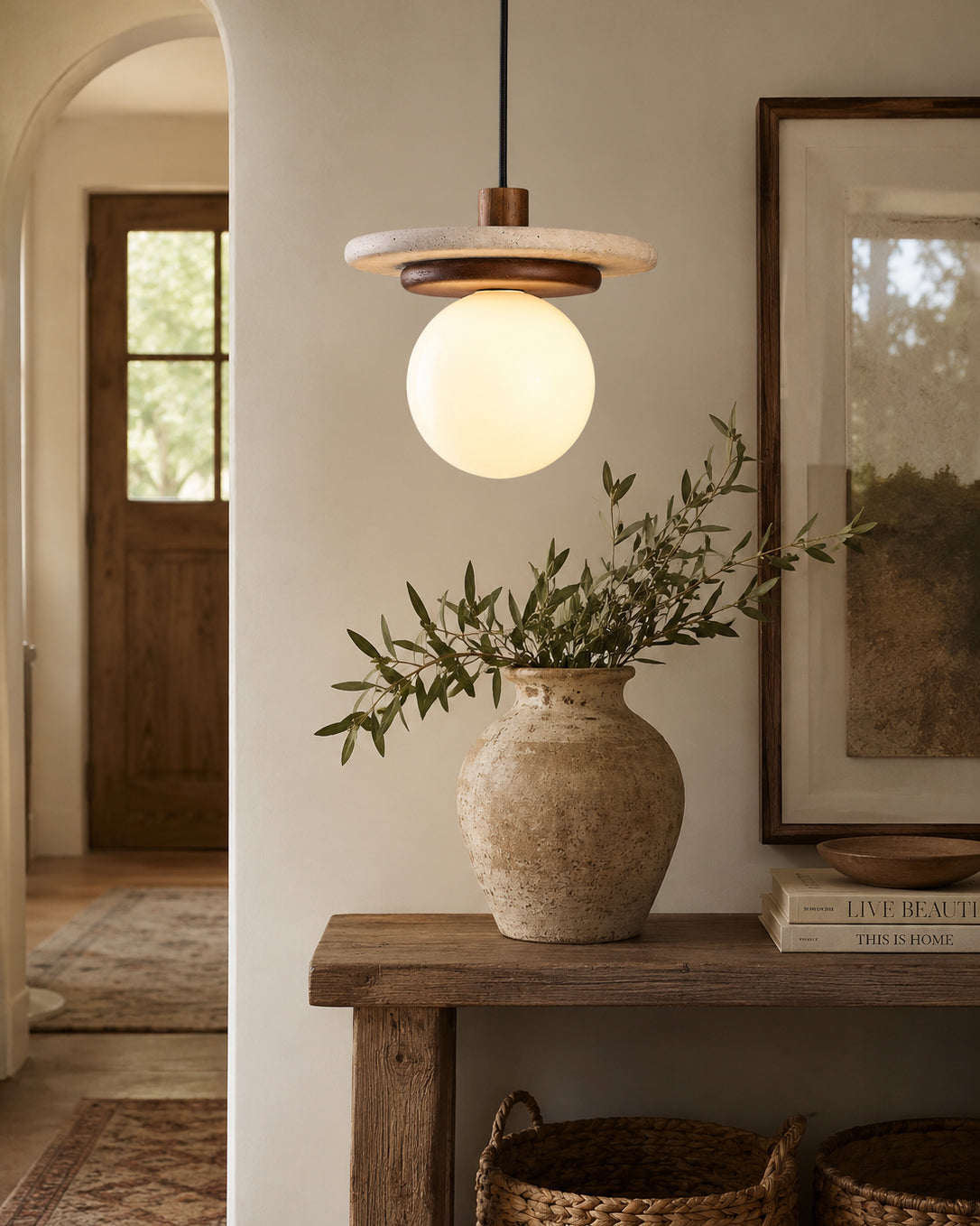 Farren Travertine Pendant Light