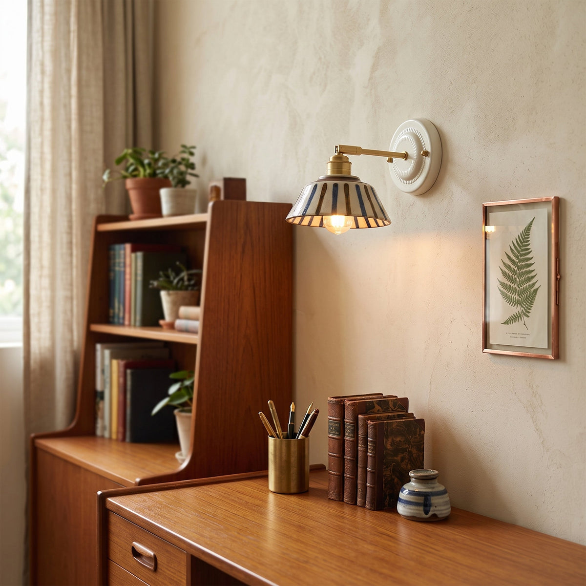 Lumalira Indigo Ceramics Wall Sconce
