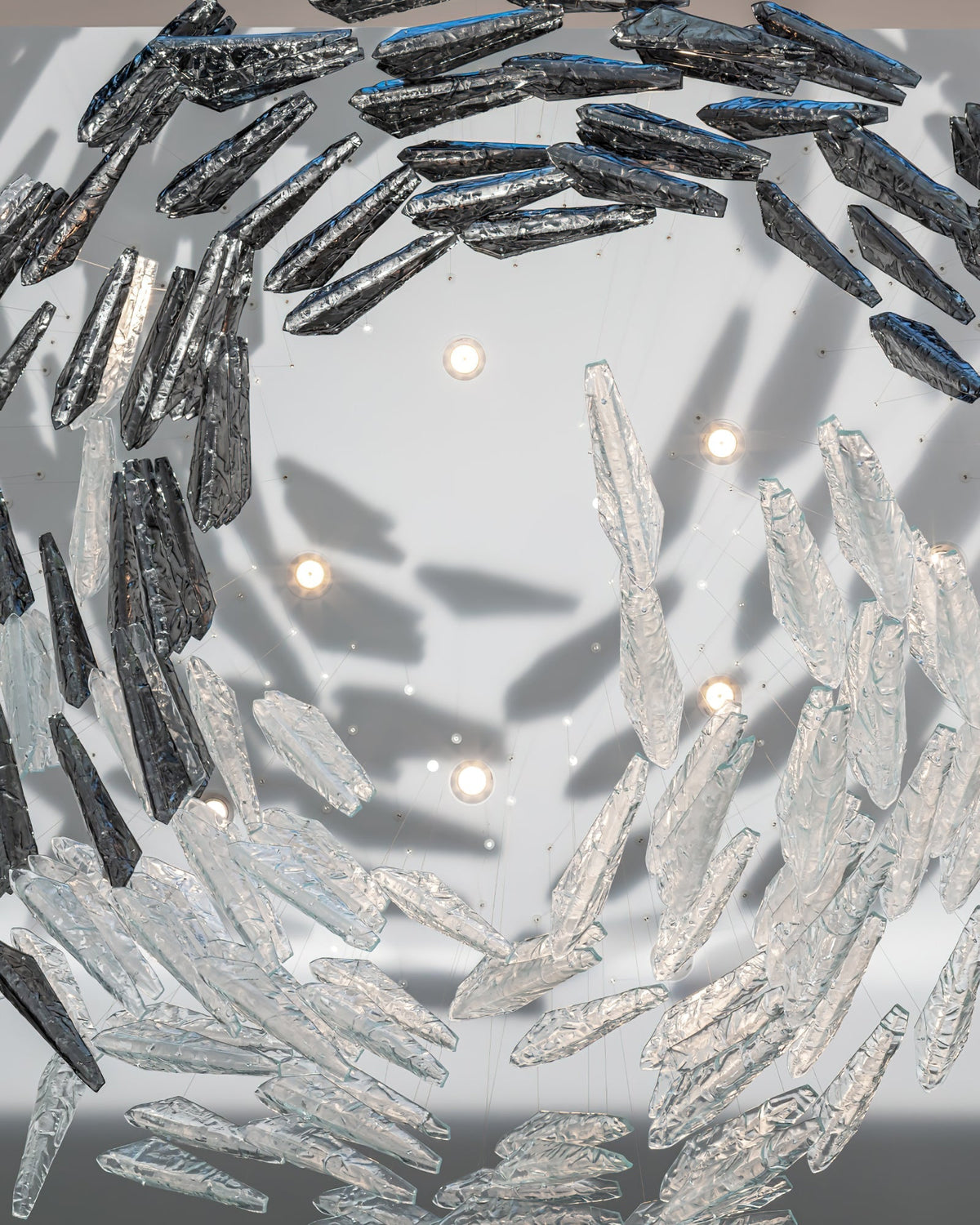 Nyvinia Glass Feather-Shape Chandelier