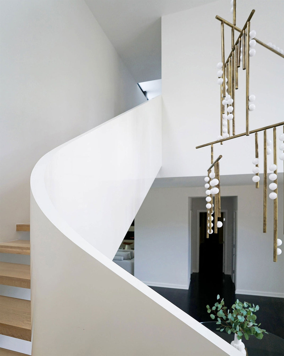 Bara Geometric Brass Linear Pendant Light Chandelier