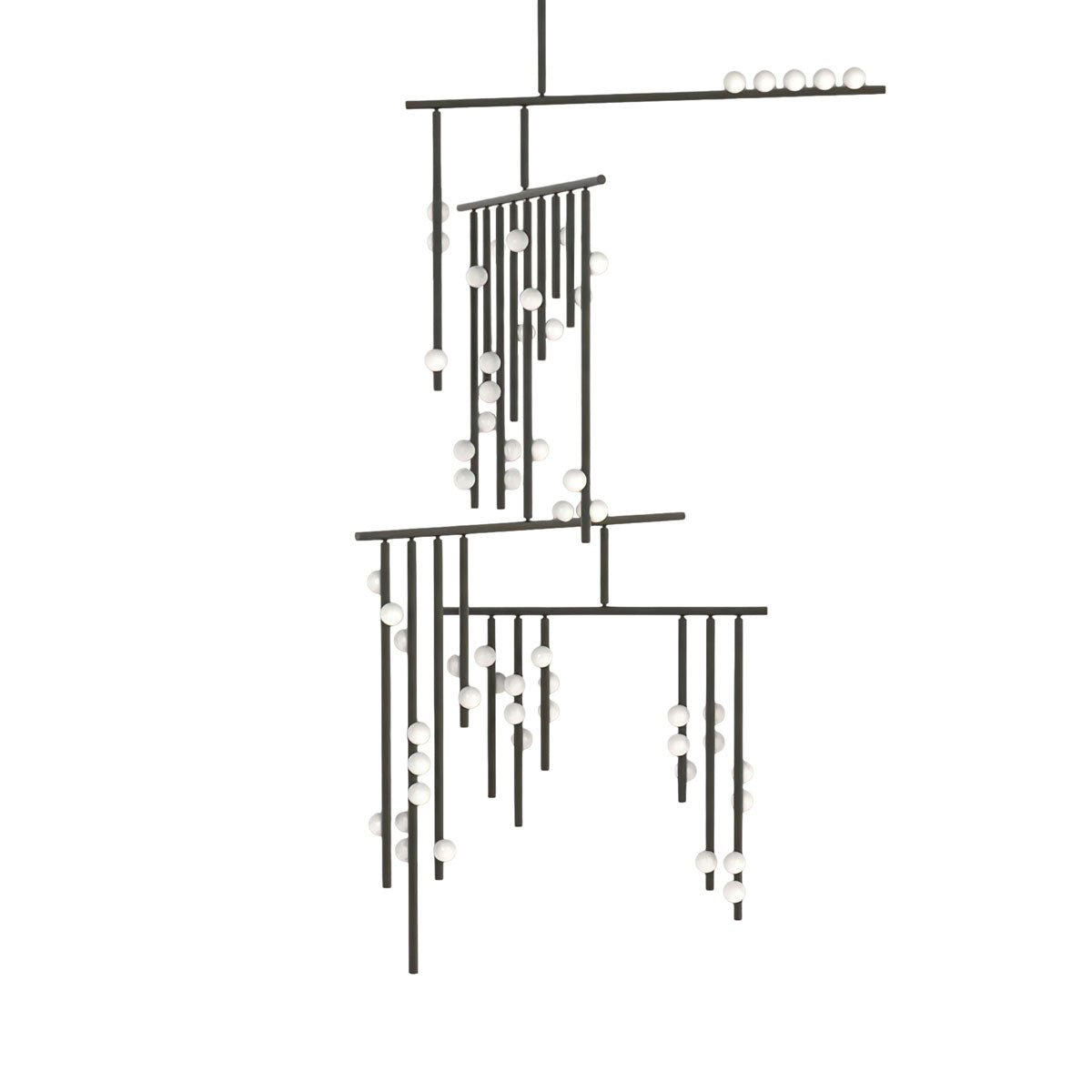 Bara Geometric Brass Linear Pendant Light Chandelier