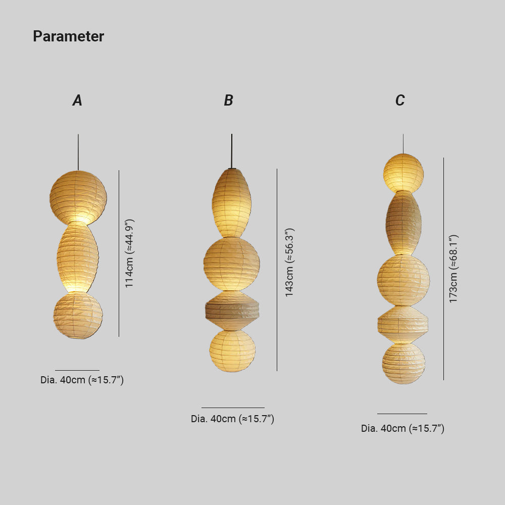 Cagotum Pendant Light Paper Lantern Wabi-sabi