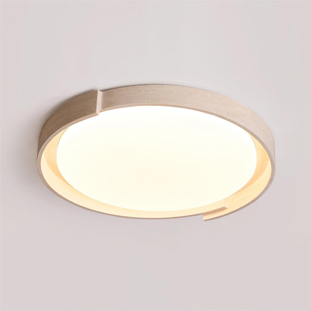 Solen Ceiling Light Minimalist Round Travertine