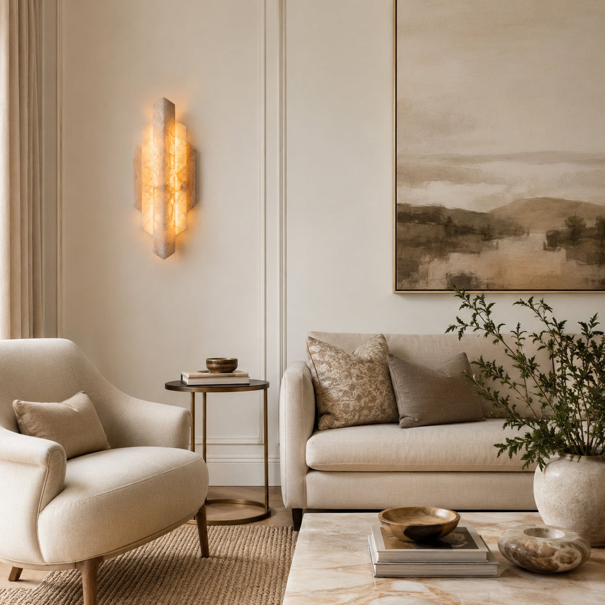 Deco Alabaster Wall Sconce