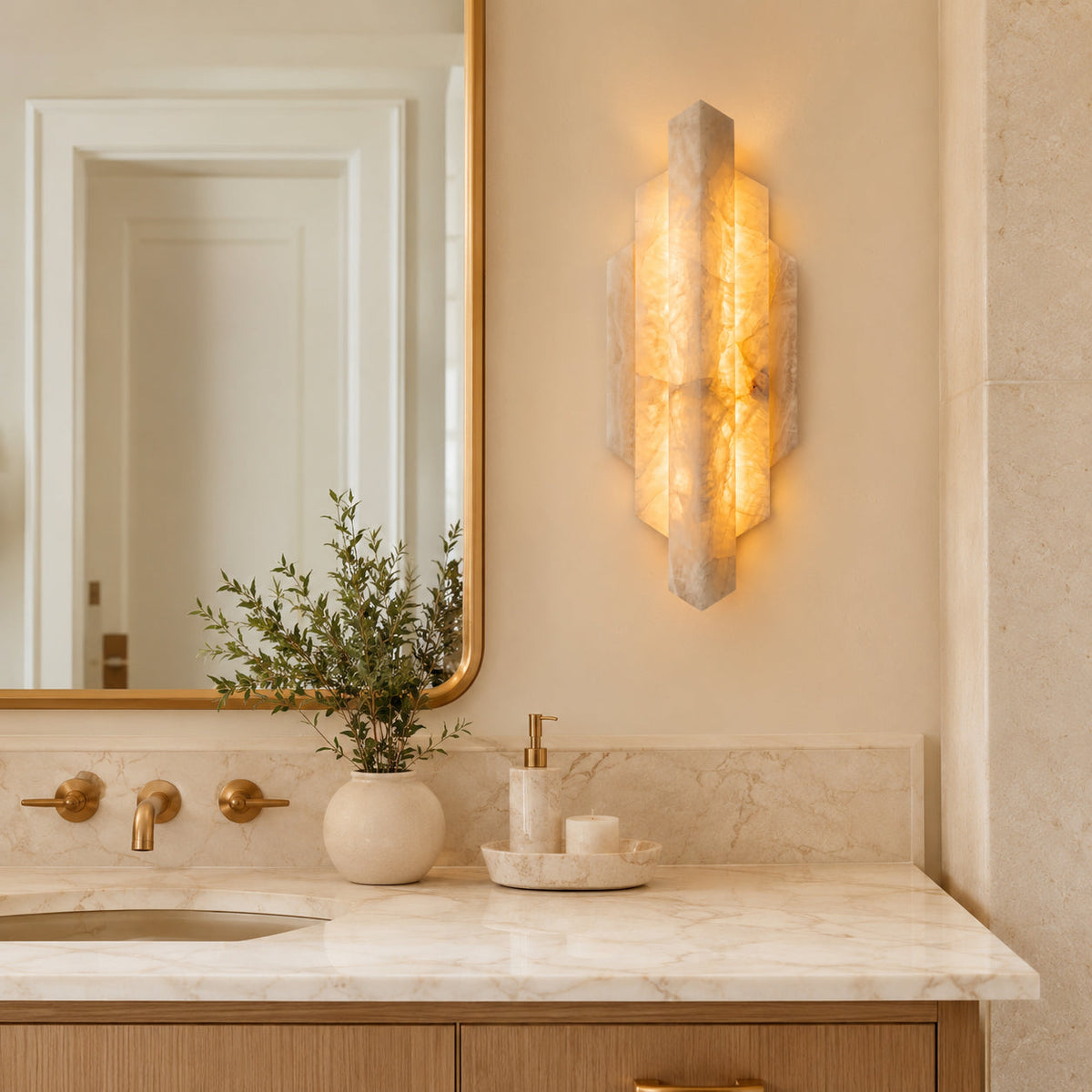 Deco Alabaster Wall Sconce