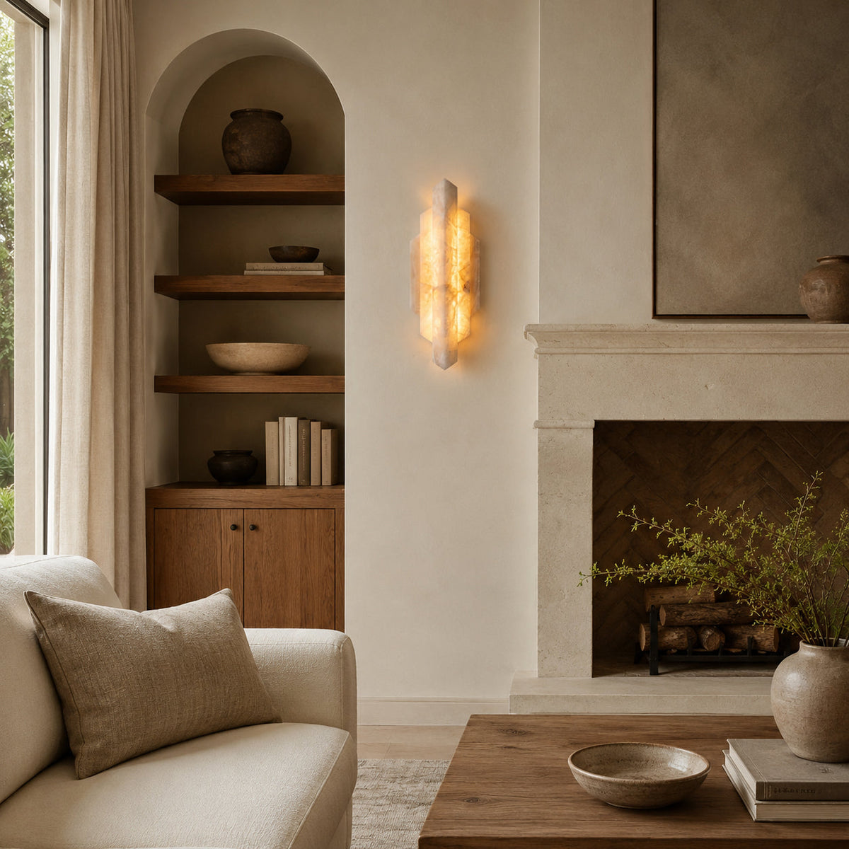 Deco Alabaster Wall Sconce