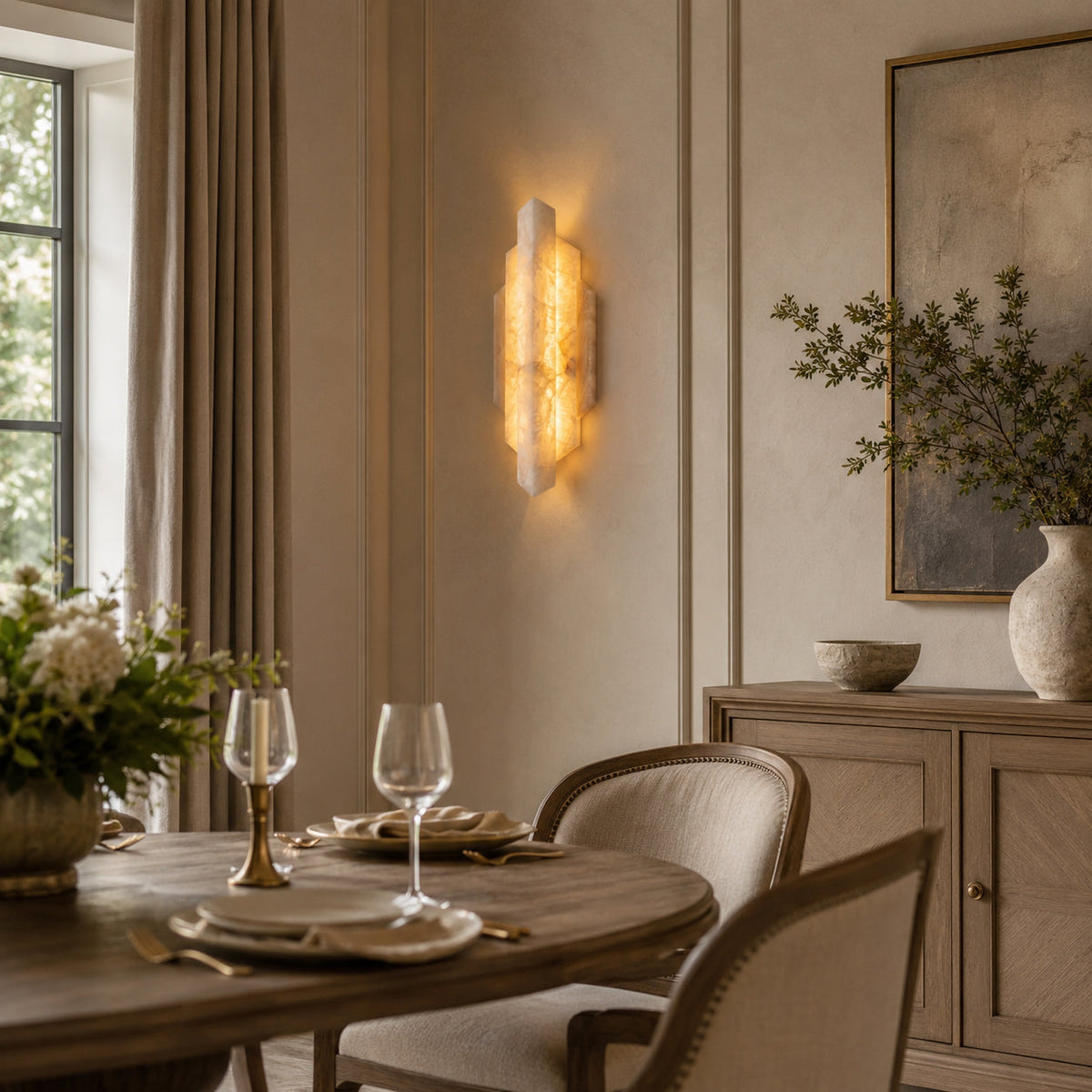 Deco Alabaster Wall Sconce