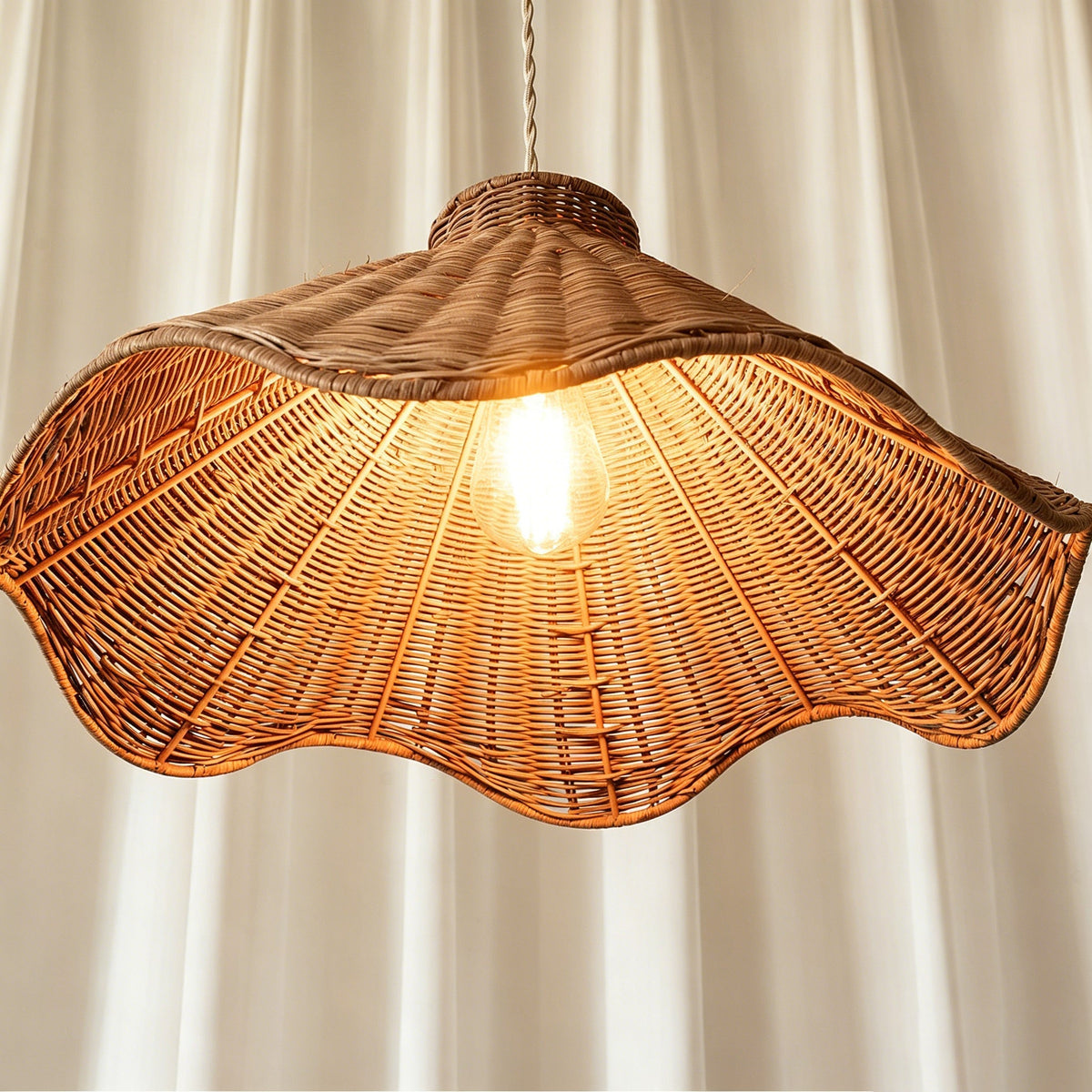 Wavelle Sculptural Rattan Pendant Light