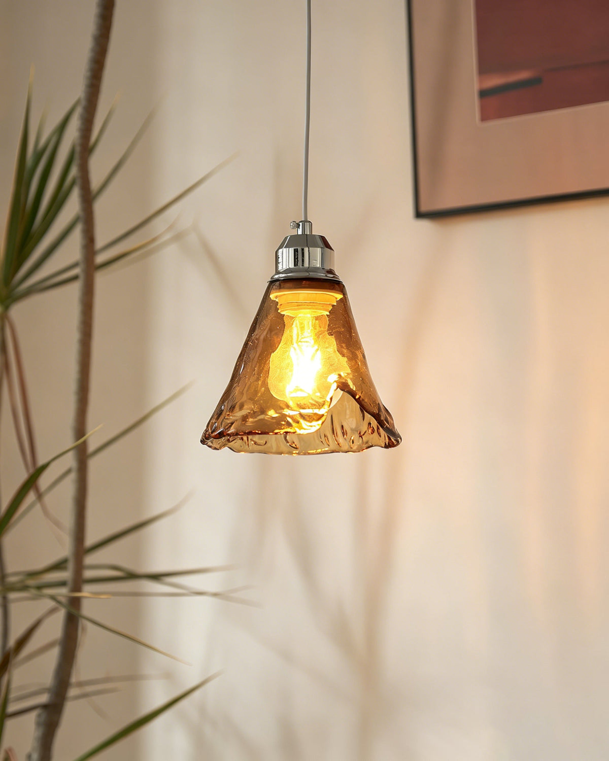 Amber Glass Pendant Light