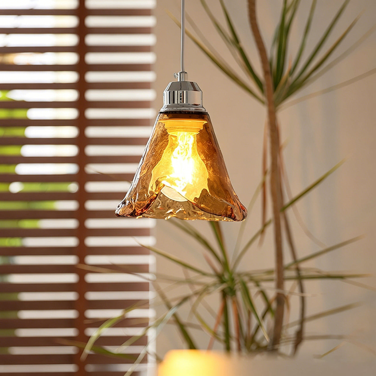 Amber Glass Pendant Light