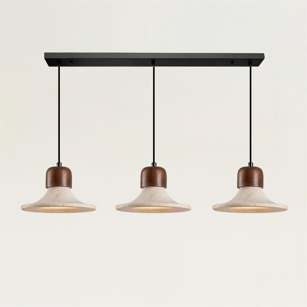 Serinise Pendant Light Trumpet Shape Travertine