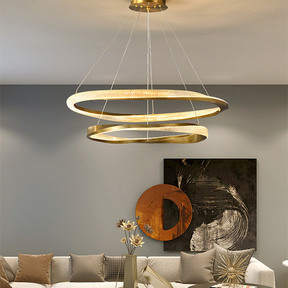 Hapemum Minimalist Ring Spiral Shape Pendant Light,Gold