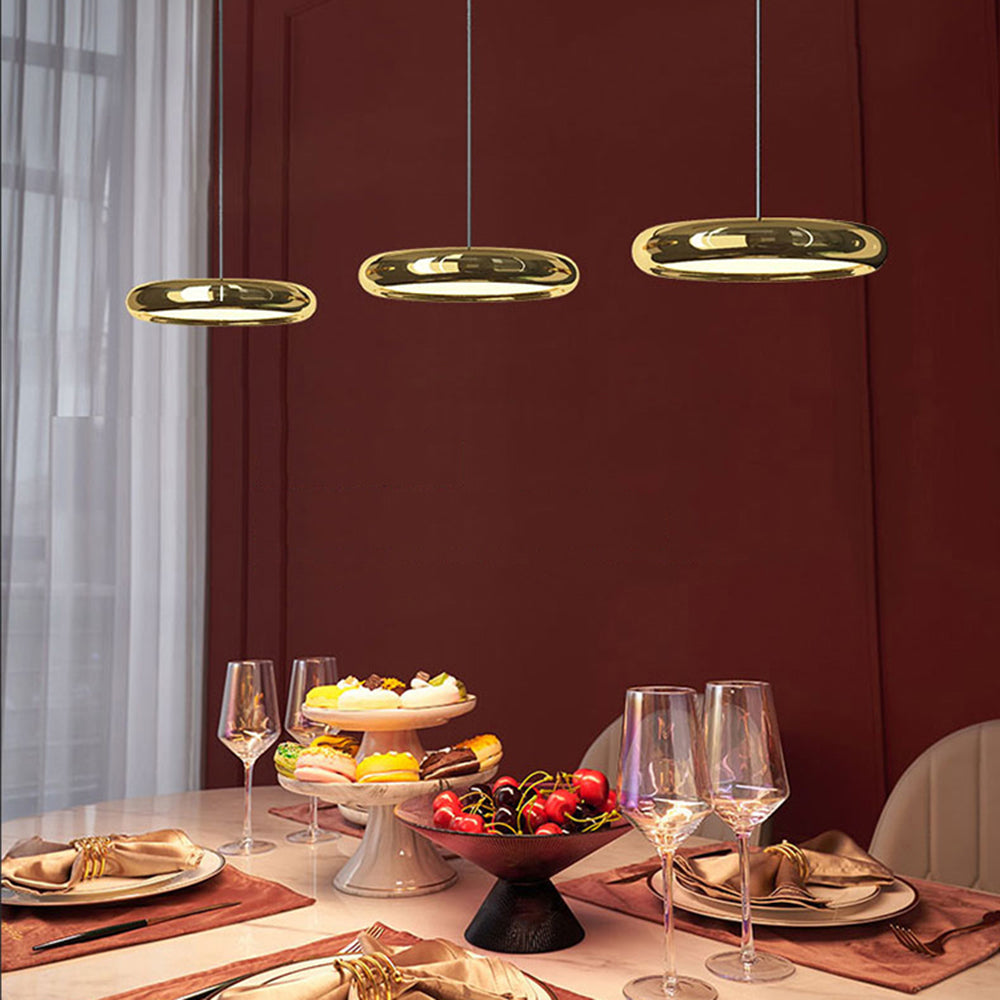 Mobimis Minimalist Circular Metal Pendant Light,Silver/Gold/Rose Gold