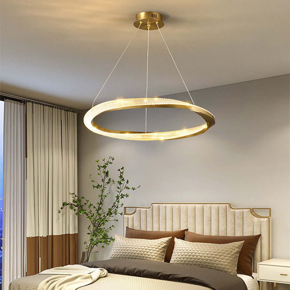 Hapemum Minimalist Ring Spiral Shape Pendant Light,Gold
