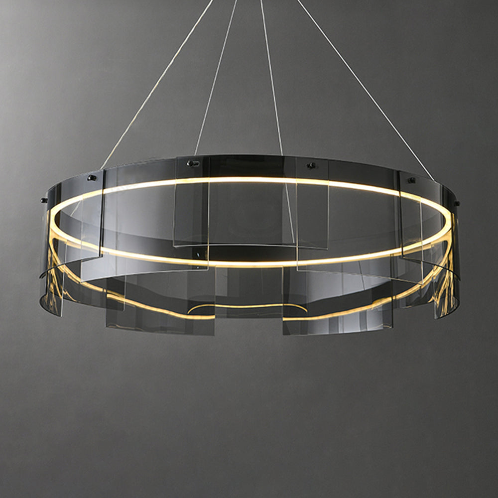 Mutoges Modern Ring Metal Pendant Light, Black