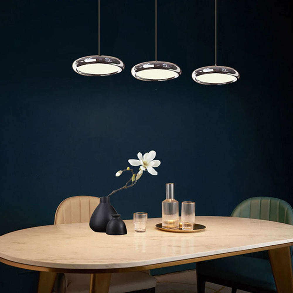 Mobimis Minimalist Circular Metal Pendant Light,Silver/Gold/Rose Gold