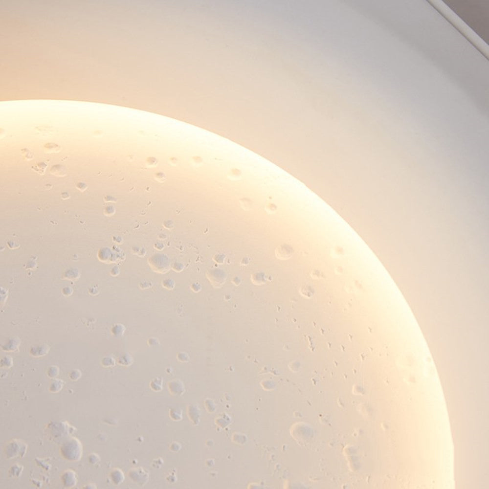 Fupenud Decorative Moon Metal/Gypsum Wall Lamp, White