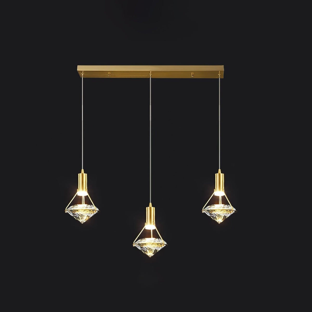 Cira Pendant Lamp Brass Crystal Elegant