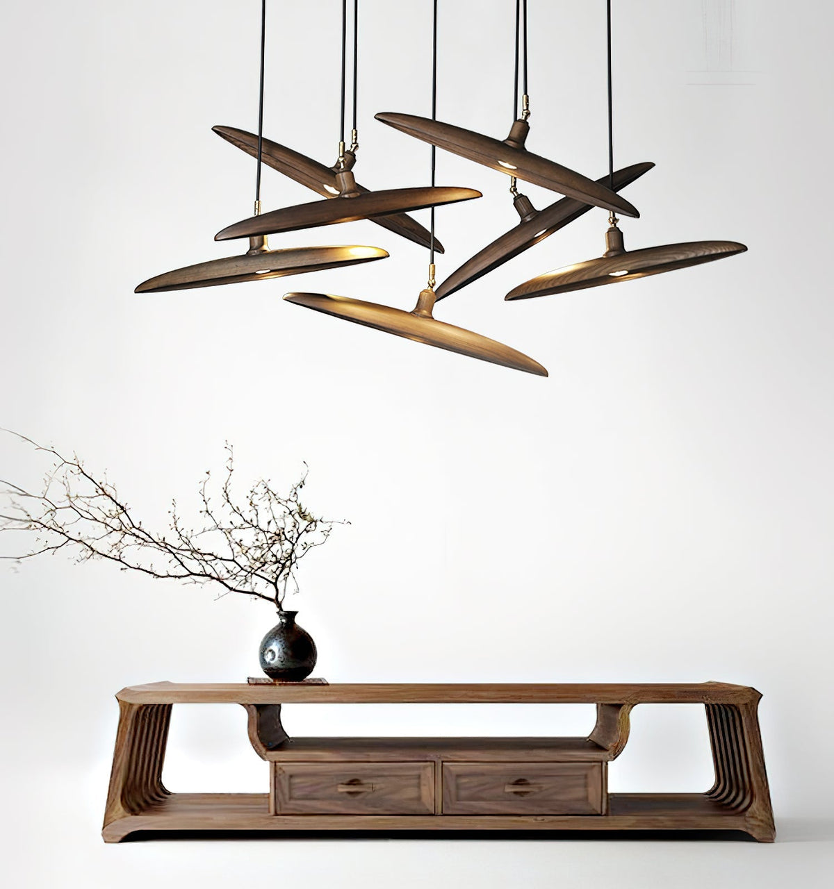 Zelirira Blade Wood Pendant Light
