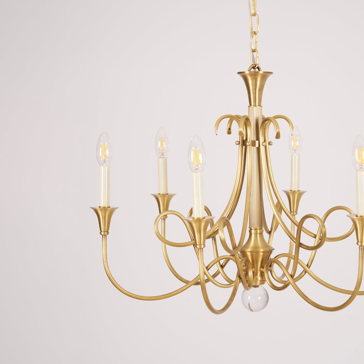 Efra Chandelier Brass Double Twist Candelabra Crystal