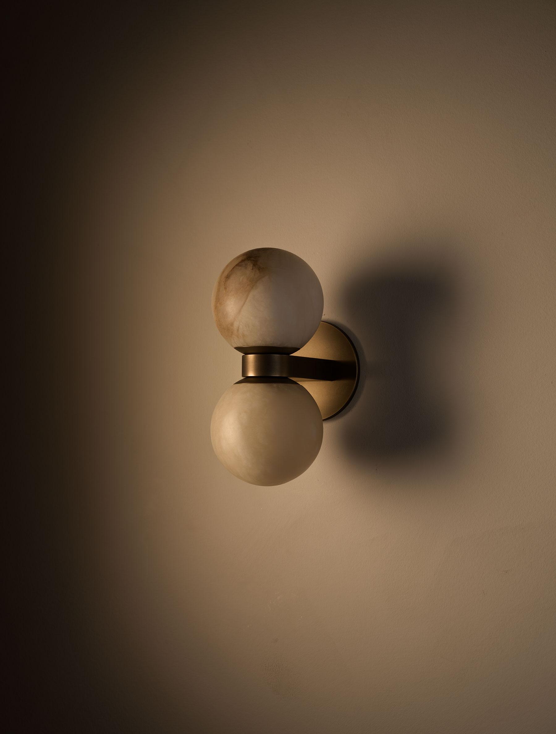 Lush Globe Alabaster Wall Lamp