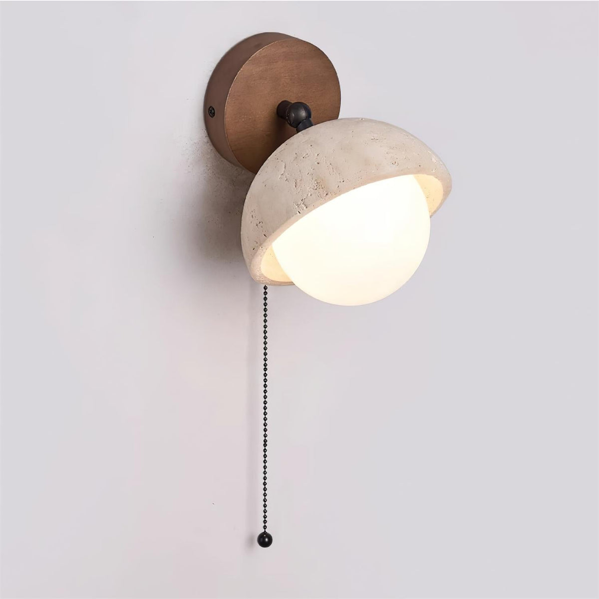 Eala Wall Lamp Travertine Wood Minimalist Modern