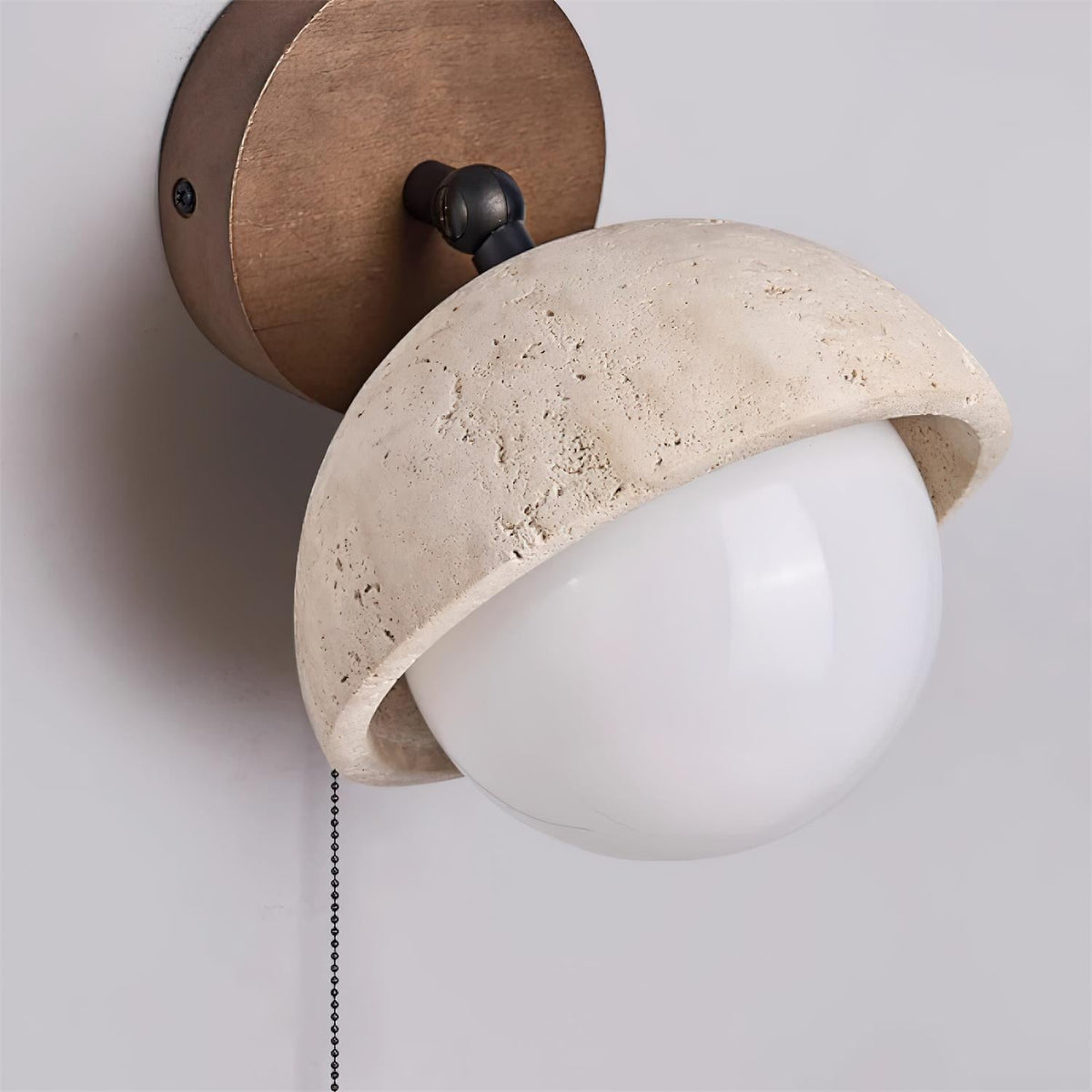 Eala Wall Lamp Travertine Wood Minimalist Modern