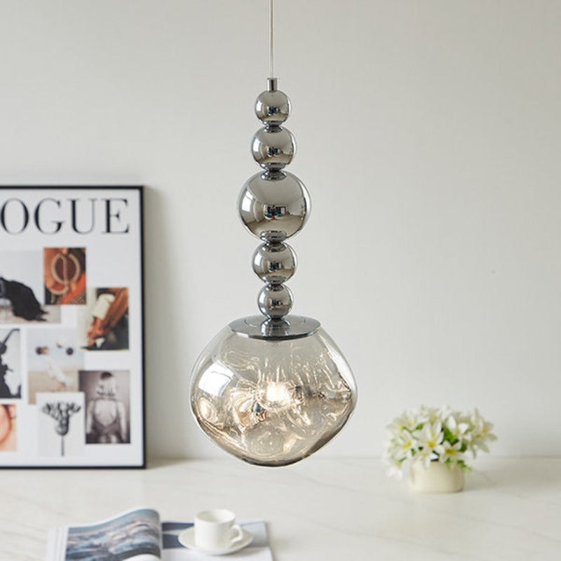 Pikadoke Retro LED Pendant Light Chrome Metal/ Bedroom