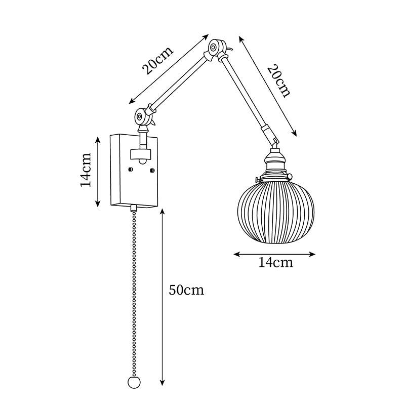 Vetra Vintage Adjustable Swing Arm Wall Lamp
