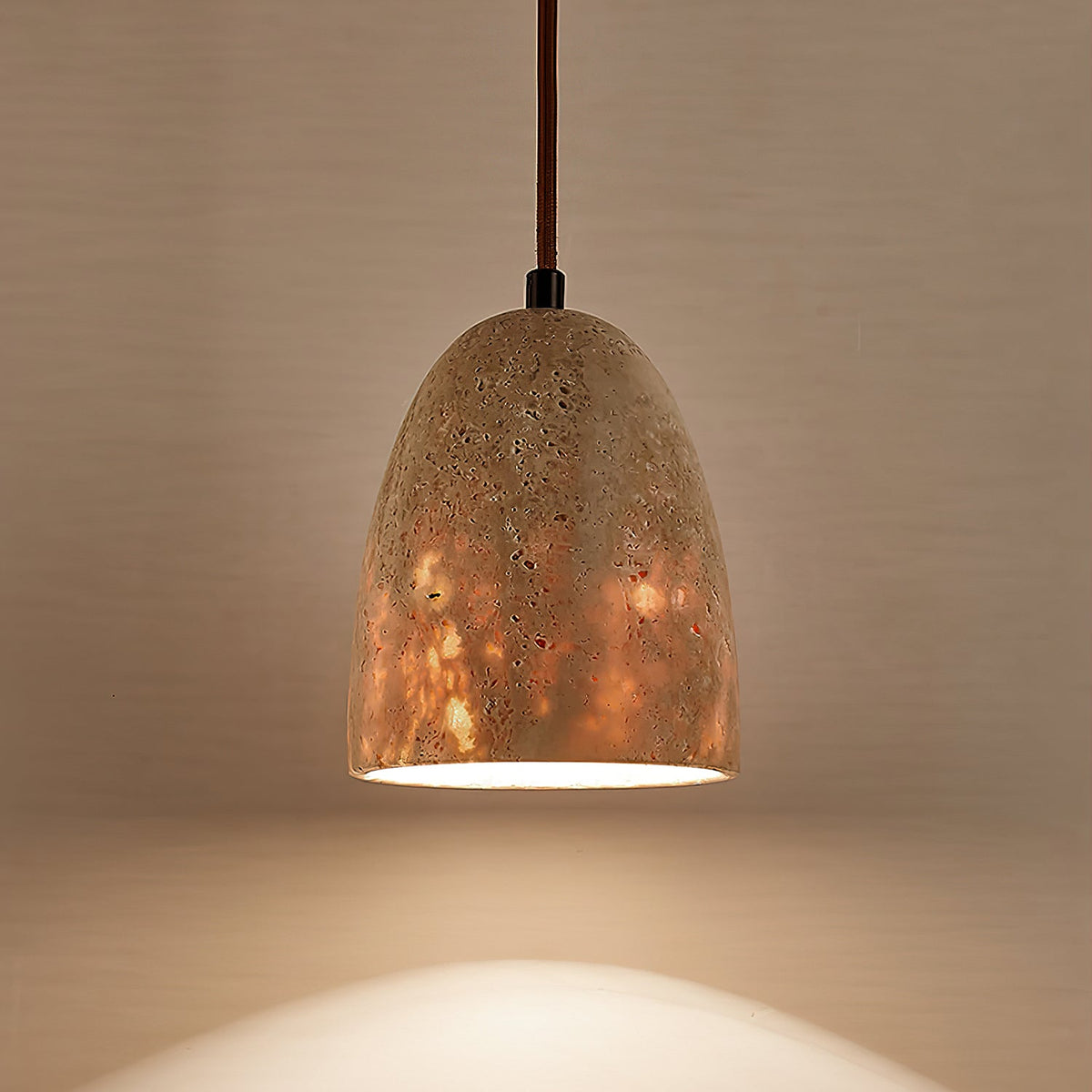Lildes Conical Travertine Pendant Light