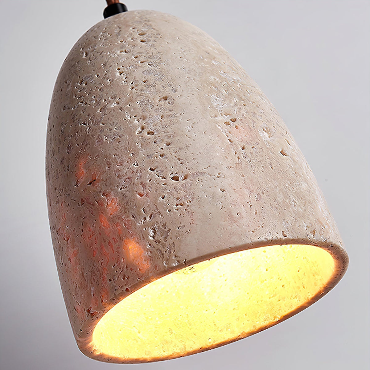 Lildes Conical Travertine Pendant Light