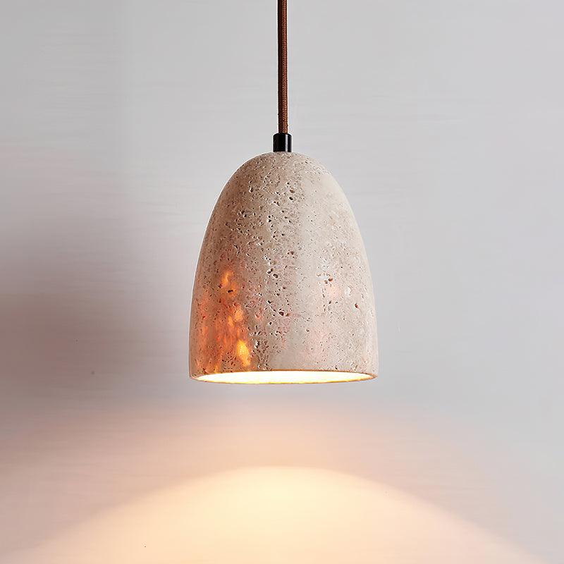 Lildes Conical Travertine Pendant Light