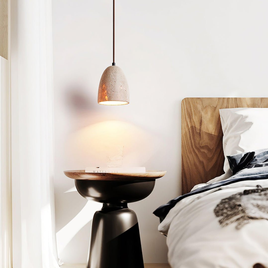 Lildes Conical Travertine Pendant Light
