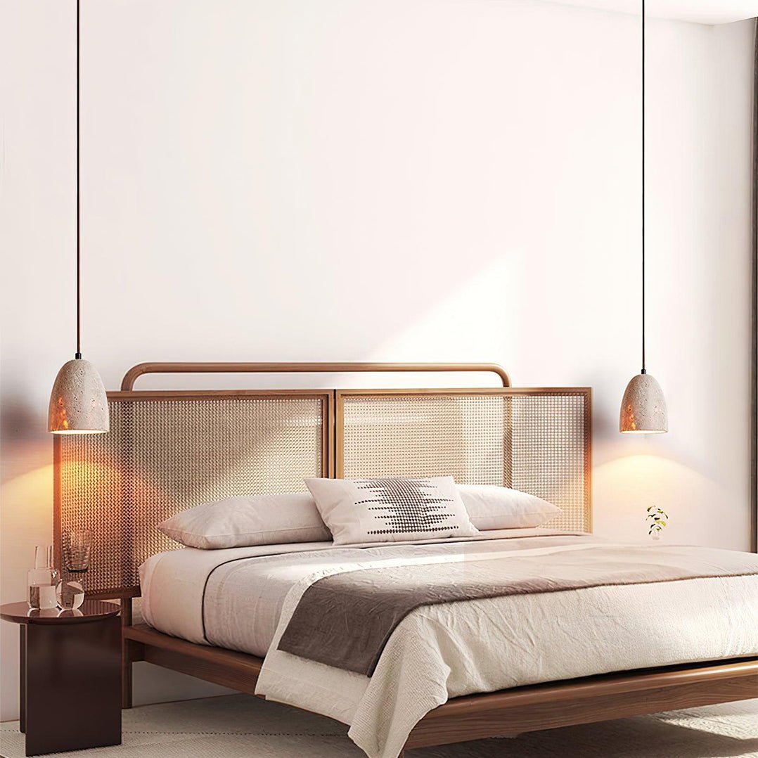 Lildes Conical Travertine Pendant Light