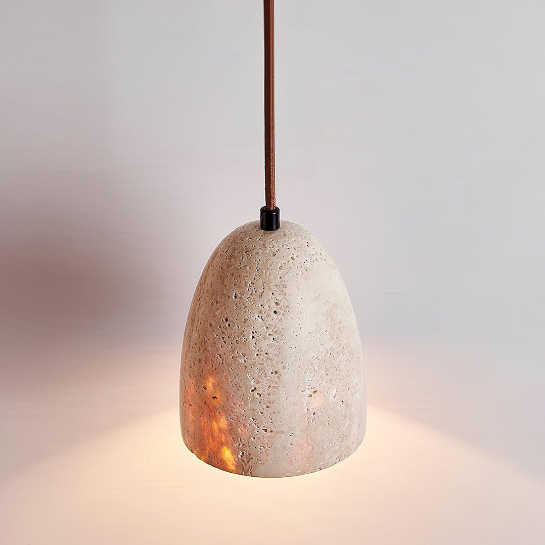 Lildes Conical Travertine Pendant Light