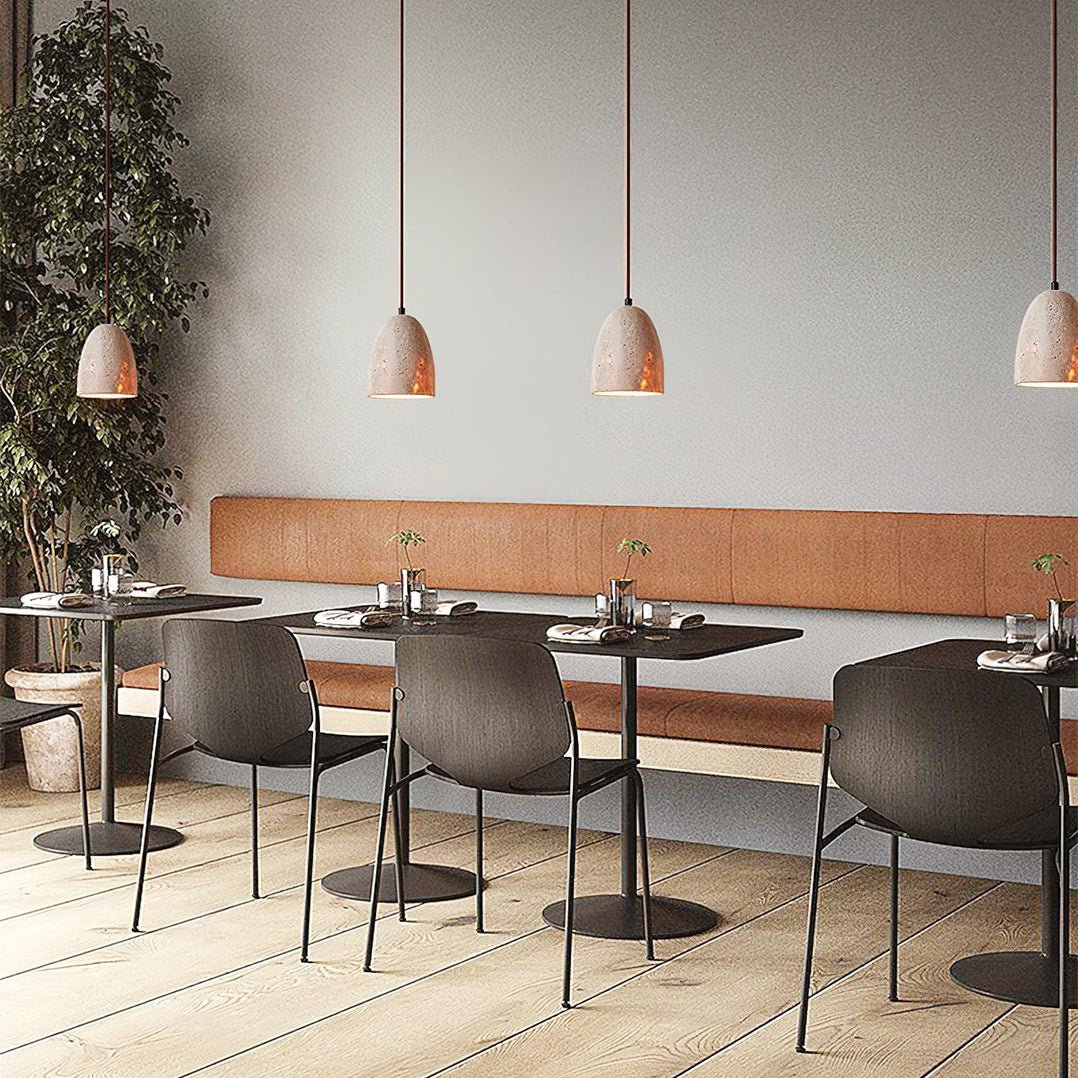 Lildes Conical Travertine Pendant Light