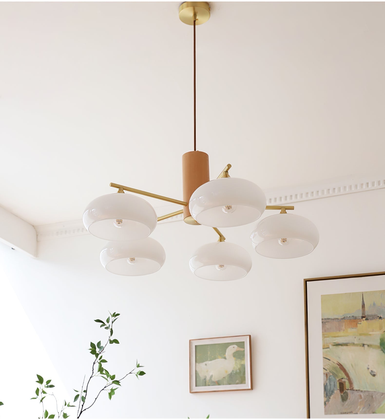 Nova Natural Persimmon Glass Chandelier