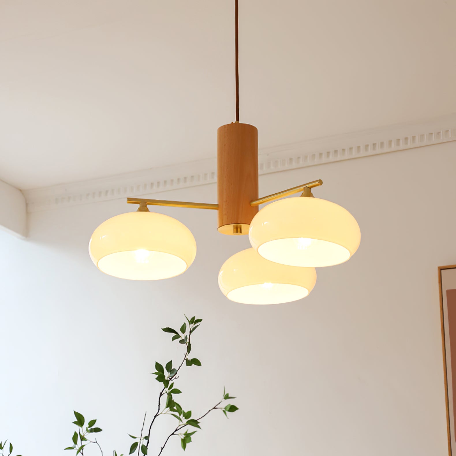 Nova Natural Persimmon Glass Chandelier
