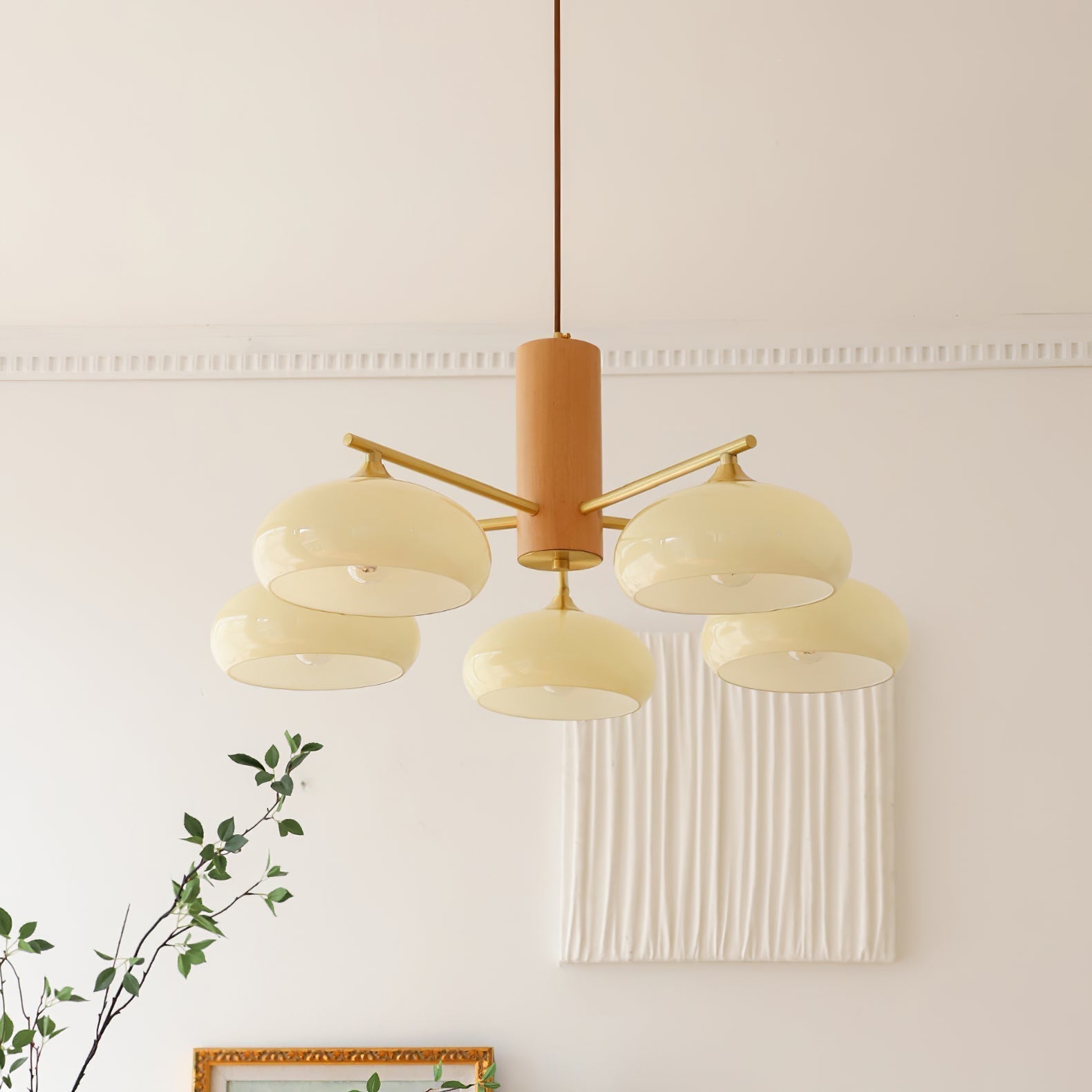 Nova Natural Persimmon Glass Chandelier